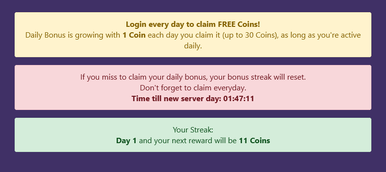 Earnbitmoon daily bonus