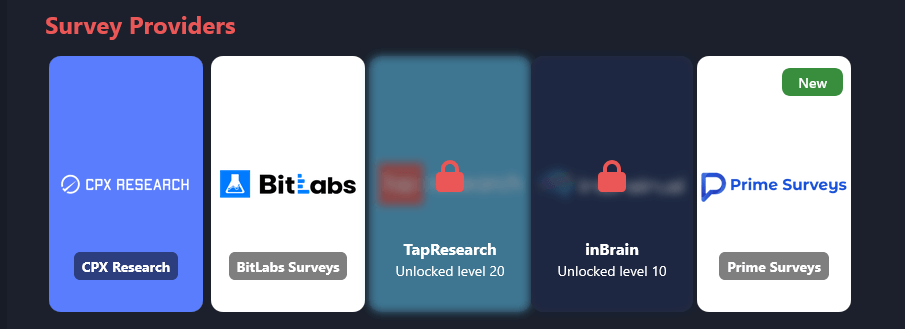 Rewardy completing surveys
