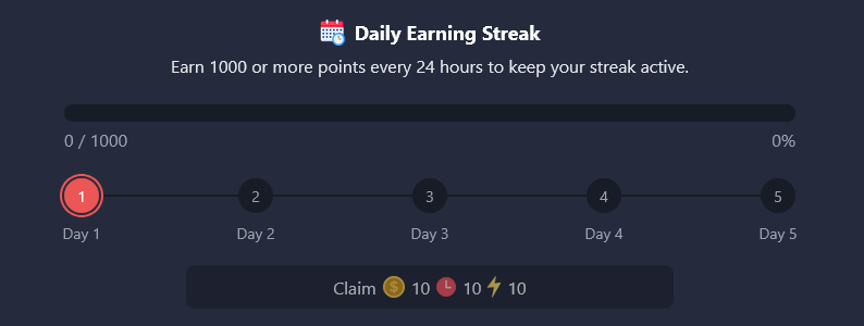 Rewardy daily tasks and bonuses